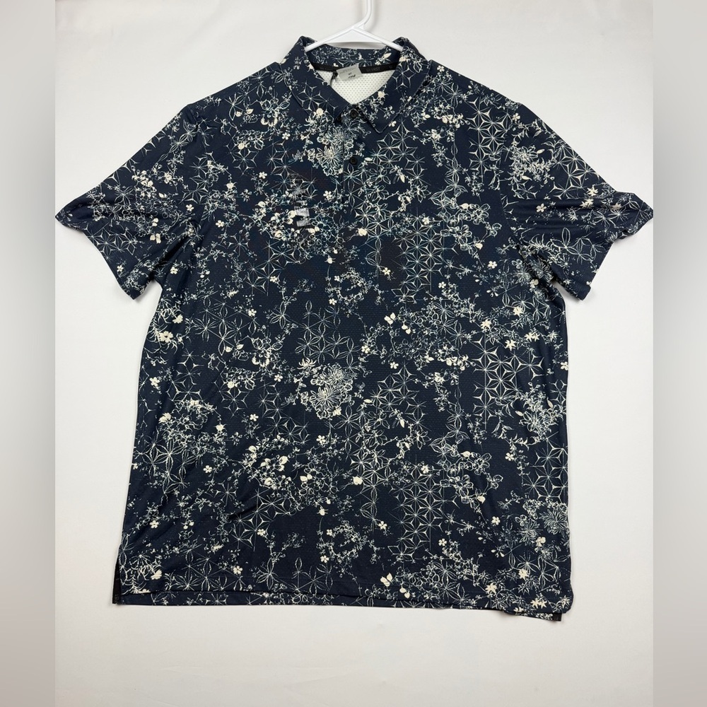 VSRT Navy Floral Men's Polo Golf Shirt